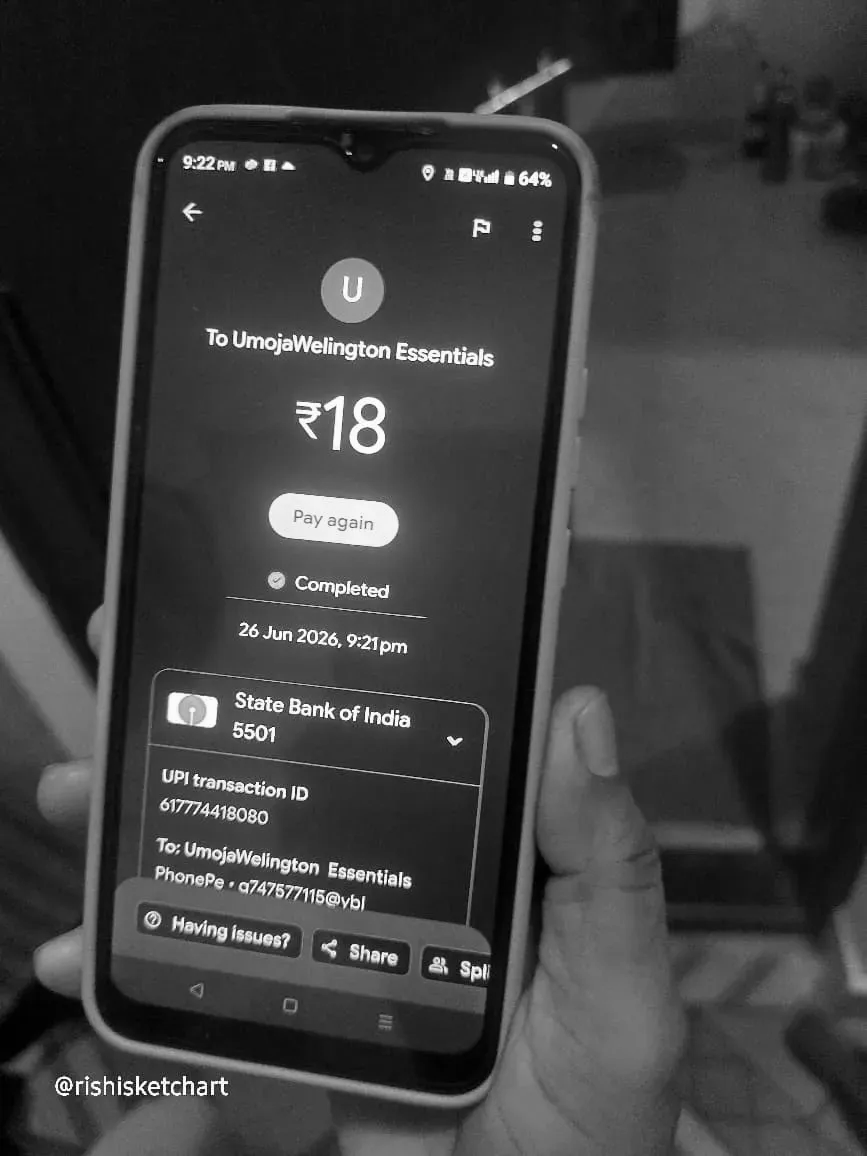 A Nia member completing a zero-commission UPI payment for essentials from the app